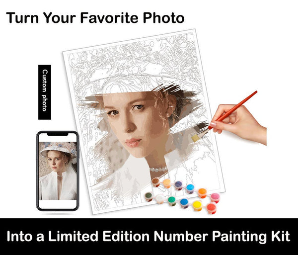 Custom Paint By Numbers Kit  - Paint By Number Kit - Paint Your Photo - Custom Portrait - Pet Portrait - Personalized Art - Custom Gift