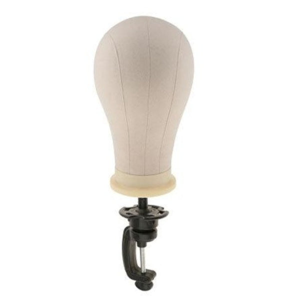 Mannequin Head Hat Display with Table Clamp Unisex Featureless Adult - Styling Head Canvas Wig Making Hat Display