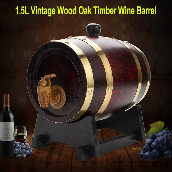 Tong Kayu Oak Vintage - Hadiah Peminat Wain - Bekalan Parti - Paip Hidang Wain - Bekalan Pembuatan Brendi Wiski Tequila