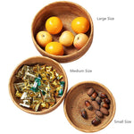 ชามผลไม้หวายกลมถักมือ 3 ชิ้น | ชามเก็บของหวาย | ของขวัญงานแต่ง | ชามหวายโต๊ะอาหารเช้า | ชามเสิร์ฟ | โต๊ะอาหาร