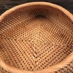 ตะกร้าหวายกลมเก็บของทอมือ | ที่ใส่ปากกา ดินสอ อุปกรณ์ครัว | ตกแต่งโต๊ะอาหาร | ออแกไนเซอร์โต๊ะทำงานทอมือ | ชามขนมขบเคี้ยว
