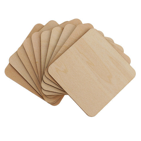 10 Wood Slices - Natural Basswood Coaster - Rustic Wooden Slices for DIY, Weddings, Favors, Crafts - Unfinished Blank Painting Wood Pieces
