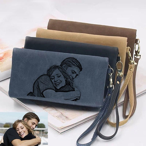 Girlfriend Gift, Womens Wallet, Personalized Wallet, Engraved Wallet, Photo Wallet, Custom Wallet, Wedding Anniversary Valentines Mom Gift