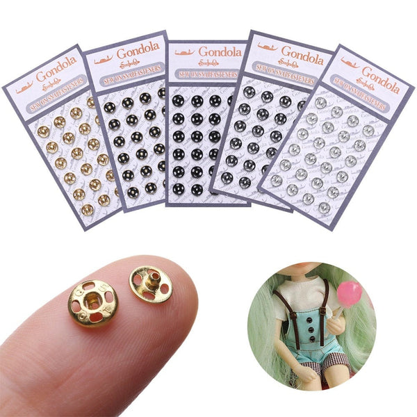 Doll SNAP BUTTONS Small Mini Miniature 5mm 24pc Tiny Little Micro Knitting Fastening Circle Clothes Making Sewing Sew Clothing Fasten Craft