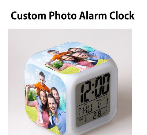 Custom Photo Alarm Clock - Customizable Personalized Alarm Clock - Gift for Mom - Gift for Girlfriend Boyfriend Wedding Anniversary Birthday