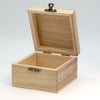 Unfinished Wood Box - Hinged with Clasp No Feet - Carving Box - Square Shaped - Woodworking Supplies - Unfinished Watch Box Jewelry Case