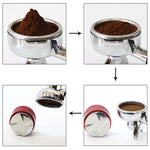 Premium Coffee Tamper, Wooden Tamper, Espresso Tamper, 304 Stainless Steel Base, 58mm, Coffee Making Grinder, Flat Round Shaped Press