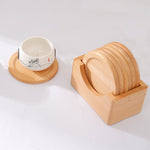 Round Wooden Coaster Set - Natural Plain Blank Coaster - Drinks Coaster - Coffee Tea Coaster - Housewarming Gift - Dining Table Dinner Decor