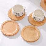 Round Wooden Coaster Set - Natural Plain Blank Coaster - Drinks Coaster - Coffee Tea Coaster - Housewarming Gift - Dining Table Dinner Decor