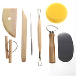 Pottery Clay Ceramic Modeling Tools Set 8pcs - Clay Sculpting Shaping Carving Smoothing Wax Tools - Soft Medium - Art Pottery Supplies