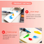 Watercolor Paint Set With Water Brush Pen - Painting Supplies - Portable Travel Paint Pallete - Craft Supplies - Painter Gift Tools