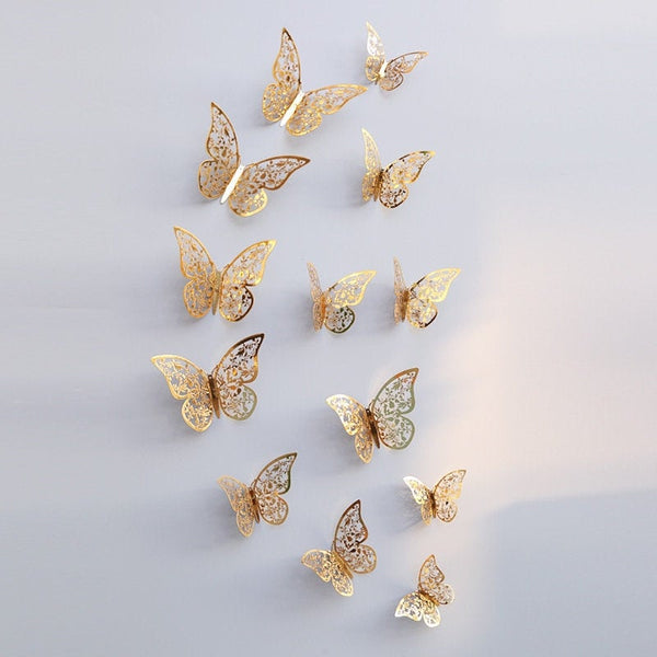 Butterfly Wall Sticker 3D Nursery Kids Room - Party Wedding Decoration - Butterflies Stickers Home Living Room Bedroom Decorating Supplies