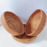 ชามผลไม้หวายกลมทอมือ | ตะกร้าหวายเก็บของ | ของขวัญงานแต่ง | ชามหวายสำหรับโต๊ะอาหารเช้า | ชามเสิร์ฟ | งานฝีมือสำหรับรับประทานอาหาร