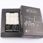 Set of 9 Whiskey Stones, Whiskey Rocks, Chilling Stones, Groomsmen Whiskey Rocks, Whiskey Gift Set, Reusable Ice Cubes