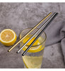 Set of 4 Stainless Steel Metal Straws Reusable Drinking Straw 8.4 Inch For Tumblers Cold Beverage - Gold Silver Rainbow Color Bent Straight