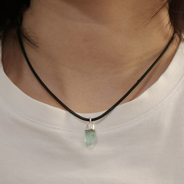 Dainty Raw Aquamarine Necklace, March Birthstone Gift for Her, Minimalist Pendant Necklace, Blue Necklace For Women, Gemstone Jewelry