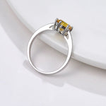 Dainty Citrine Ring for Women, Yellow Stone Silver Ring, Citrine Jewelry, November Birthstone, Crystal Gemstone Stacking Minimalist Gift
