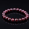 Natural Garnet Bracelet, Red Round Garnet Beaded Bracelet, Polished Gift Bracelet Unisex Mens Womens Crystal Gemstone Healing 6,8,10MM