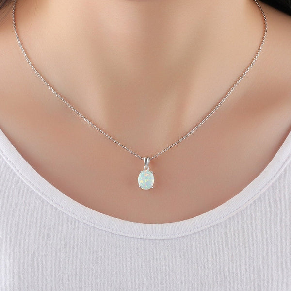 White Opal Necklace, Beautiful Opal pendant, October Birthstone, Opal Jewelry, Opal Pendant, Dainty Necklace, Girlfriend Gift Necklace