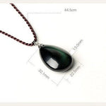 Black Obsidian, Obsidian Necklace, Gemstone Necklace, Pendant Necklace, Boho Necklace, Bohemian Water Drop Unisex Necklace For Men Women
