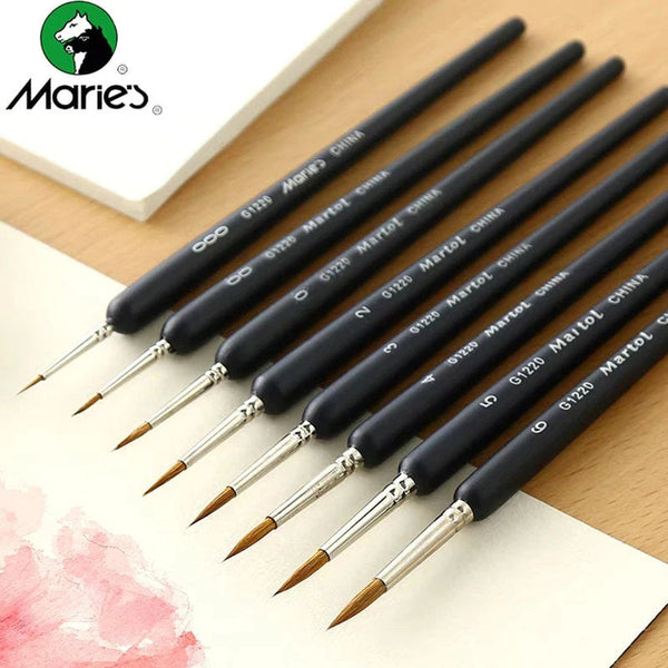 Set of 10 pointy Paint Brushes - Premium Quality Professional Paiting Brushes - Weasel Hair artist brush - Painting Art Supplies