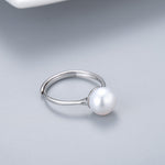 Minimalist Pearl ring - Simple - Free shipping - Sterling Silver - Graduation - Dainty ring -Thin ring - Delicate - Stacking ring - Birthday