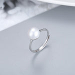 Minimalist Pearl ring - Simple - Free shipping - Sterling Silver - Graduation - Dainty ring -Thin ring - Delicate - Stacking ring - Birthday