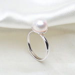 Minimalist Pearl ring - Simple - Free shipping - Sterling Silver - Graduation - Dainty ring -Thin ring - Delicate - Stacking ring - Birthday