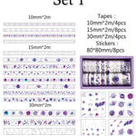 Washi Tape Set, Washi Tape, Skinny Washi Tape, Scrapbooking Tape, Diary Decal, Planner Supplies, Deco Tape, Planner Border Tape, Stickers