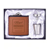 Custom Personalized Flask - Groomsmen Flask Set, Wood Engraved Flask, Monogrammed Leather Hip Flask, Wedding, Engraved Dad Best Man Gift