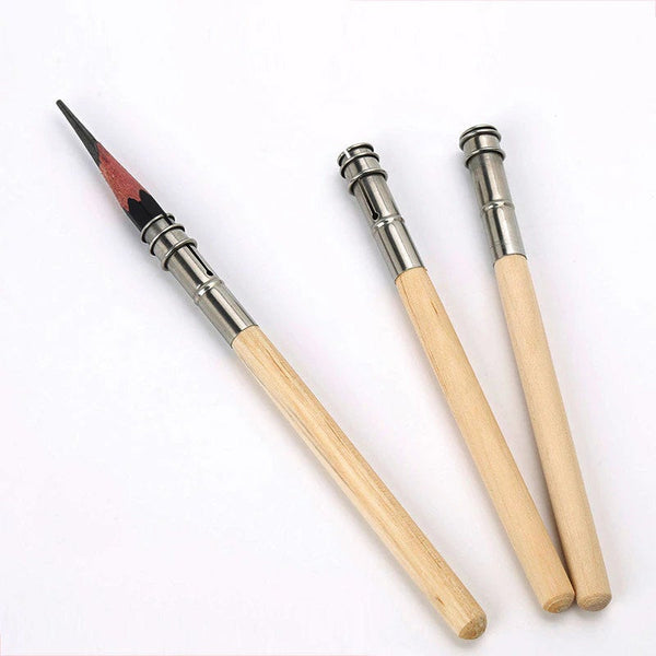 Pencil Extender - Adjustable Wood Lengthener - Art Sketch Drawing Writing Tools Lengthening Bar Pencils Supply Artist School Kids Supplies