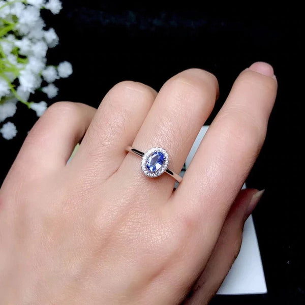 Natural Tanzanite Ring, 925 Sterling Silver Ring, Tanzanite Engagement Ring, Gift For Women, Gift For Her, Blue Gemstone December Birthstone