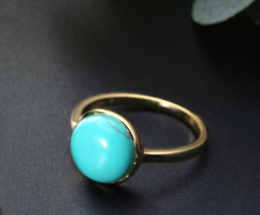 Turquoise ring, Silver Ring, Gold Ring, December Birthstone Jewelry, Statement Turquoise Ring, Boho Ring, Dainty Simple Stackable Gemstone