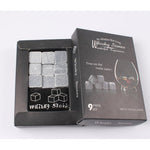Set of 9 Whiskey Stones, Whiskey Rocks, Chilling Stones, Groomsmen Whiskey Rocks, Whiskey Gift Set, Reusable Ice Cubes