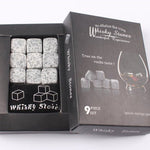 Set of 9 Whiskey Stones, Whiskey Rocks, Chilling Stones, Groomsmen Whiskey Rocks, Whiskey Gift Set, Reusable Ice Cubes