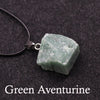 Raw Gemstone Necklace - Crystal Stone Pendant - Red Agate, Amethyst, Citrine, Green Aventurine, Rose Quartz, Strawberry Quartz, Moss Agate