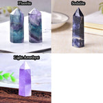 Crystal Point - Healing Crystals - Crystal Tower - Amazonite Amethyst Aventurine Citrine Quartz Fluorite Jade Fynchenite Glaucophane