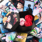 Explosion Gift Box DIY Photo Album Scrapbook for Birthday Anniversary Wedding Proposal, Hexagon Black, Gift For Her, Personalized Gift Ideas