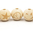 Beige Wood Beads: Natural Cream Round Wooden 18 mm Boho Spacer Beads Jewelry Supplies for Necklace Bracelet Making Elephant Star Crown Heart