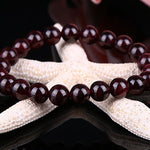 Natural Garnet Bracelet, Red Round Garnet Beaded Bracelet, Polished Gift Bracelet Unisex Mens Womens Crystal Gemstone Healing 6,8,10MM