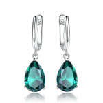 Green Crystal Tear Drop Earrings Everyday Minimal Earrings Bridesmaid Earring Simple Classic Earrings Gift for Her Dangle Earring Girlfriend