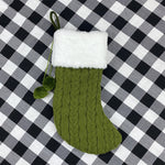 Christmas Stocking,  Christmas Gift Embroidered Family Stocking, Holiday Knit Christmas Stocking Embroidered, Knit Stocking, Needlepoint