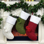 Christmas Stocking,  Christmas Gift Embroidered Family Stocking, Holiday Knit Christmas Stocking Embroidered, Knit Stocking, Needlepoint