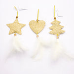 Set of 3 Christmas Ornaments, Christmas Tree Decorations, Star Heart Ornaments for Christmas, Hanging Tree Decoration, Holiday Decor, Tassel