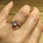 Natural Rainbow Moonstone Ring- 925 Sterling Silver - Gift for her - Promise Ring - Anniversary Ring - Wife Girlfriend Gemstone Gem Stone