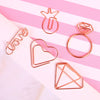 Diamond Heart Ring Pineapple Paper Clip - Binding Office Craft School Wedding - School Supplies - Kids Stationary - Planner Scrapbook