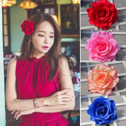 กิ๊บติดผมดอกกุหลาบสวยหรู, อุปกรณ์เจ้าสาว, ผมเจ้าสาว, ผมเพื่อนเจ้าสาว, กิ๊บผมดอกไม้เจ้าสาว, ผมงานแต่ง, กิ๊บผมโบฮีเมียน