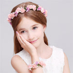Flower crown, White Flower Girl Crown, Flower Headband, Flower Crown Wedding, Flower Wreath for Hair, Bridesmaid Flower Crown Kids Children