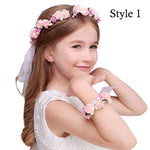 Flower crown, White Flower Girl Crown, Flower Headband, Flower Crown Wedding, Flower Wreath for Hair, Bridesmaid Flower Crown Kids Children