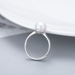 Minimalist Pearl ring - Simple - Free shipping - Sterling Silver - Graduation - Dainty ring -Thin ring - Delicate - Stacking ring - Birthday